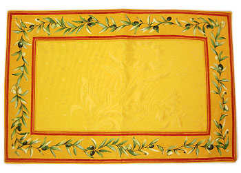 Provence Jacquard tea mat (olives. yellow) - Click Image to Close